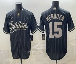 Nike Las Vegas Raiders #15 Fernando Mendoza Black Stripes Joint MLB Jersey