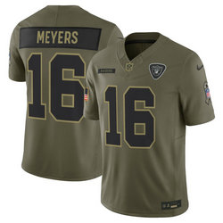 Nike Las Vegas Raiders #16 Jakobi Meyers Olive 2025 Salute To Service Stitched Football Jersey