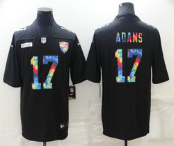 Nike Las Vegas Raiders #17 Davante Adams black rainbow Authentic stitched NFL jersey