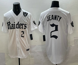 Nike Las Vegas Raiders #2 Ashton jeanty 6(VI) White Joint baseball jersey