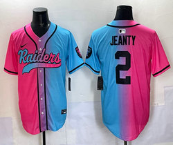 Nike Las Vegas Raiders #2 Ashton jeanty Pink and Blue Joint MLB Jersey