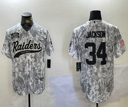 Nike Las Vegas Raiders #34 Bo Jackson 2024 Salute to Service Joint baseball Jersey