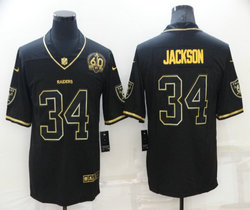 Nike Las Vegas Raiders #34 Bo Jackson Black Gold 60 Authentic Stitched NFL Jersey