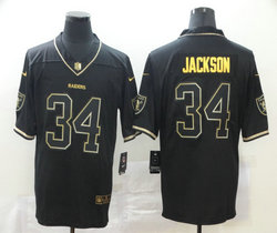 Nike Las Vegas Raiders #34 Bo Jackson Black Gold Authentic Stitched NFL jersey