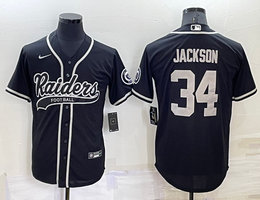 Nike Las Vegas Raiders #34 Bo Jackson Black Joint adults Authentic Stitched baseball jersey
