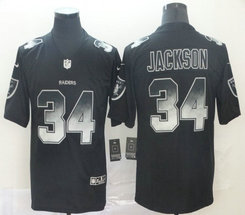 Nike Las Vegas Raiders #34 Bo Jackson Black Smoke Fashion Vapor Untouchable Authentic Stitched NFL jersey