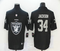 Nike Las Vegas Raiders #34 Bo Jackson Black Team logo Authentic Stitched NFL jersey
