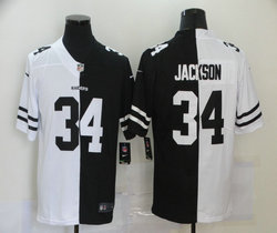 Nike Las Vegas Raiders #34 Bo Jackson Black and White Authentic Stitched NFL jersey