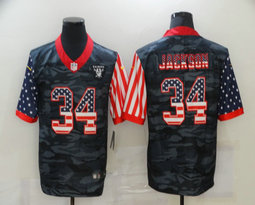 Nike Las Vegas Raiders #34 Bo Jackson Camo USA Flag Authentic Stitched NFL Jersey
