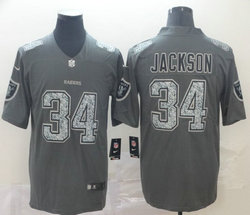 Nike Las Vegas Raiders #34 Bo Jackson Gray Fashion Static Limited Authentic Stitched NFL Jersey