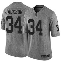 Nike Las Vegas Raiders #34 Bo Jackson Gray Gridiron Gray Limited Authentic stitched NFL jersey