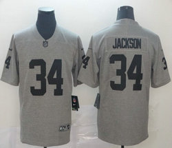 Nike Las Vegas Raiders #34 Bo Jackson Gray Gridiron Vapor Untouchable Authentic Stitched NFL Jersey