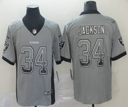 Nike Las Vegas Raiders #34 Bo Jackson Grey Drift Fashion Vapor Untouchable Authentic Stitched NFL Jersey
