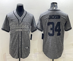 Nike Las Vegas Raiders #34 Bo Jackson Hemp grey Joint Authentic Stitched baseball jersey