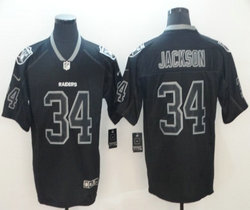 Nike Las Vegas Raiders #34 Bo Jackson Lights Out Black Vapor Untouchable Limited Authentic Stitched NFL Jersey