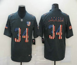Nike Las Vegas Raiders #34 Bo Jackson USA Flag Throwback Authentic Stitched NFL Jersey