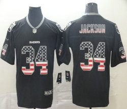 Nike Las Vegas Raiders #34 Bo Jackson USA flag Lights Out Vapor Untouchable Authentic Stitched NFL jersey
