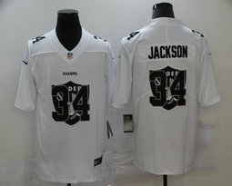 Nike Las Vegas Raiders #34 Bo Jackson White Shadow Authentic Stitched NFL Jerseys