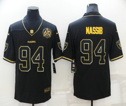 Nike Las Vegas Raiders #94 Carl Nassib Black Gold 60 Authentic Stitched NFL Jersey