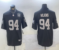 Nike Las Vegas Raiders #94 Christian Wilkins Black With 65th Anniversary Patch NFL Jersey