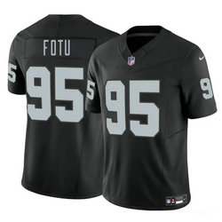 Nike Las Vegas Raiders #95 Leki Fotu Black Vapor Untouchable Authentic Stitched NFL Jersey