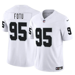 Nike Las Vegas Raiders #95 Leki Fotu White Vapor Untouchable Authentic Stitched NFL Jersey