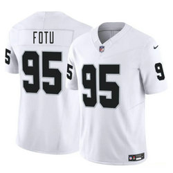 Nike Las Vegas Raiders #95 Leki Fotu White Vapor Untouchable Authentic Stitched NFL Jersey