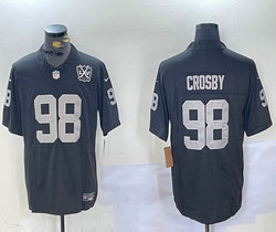 Nike Las Vegas Raiders #98 Maxx Crosby Black 65th Anniversary Patch F.U.S.E Authentic Stitched NFL Jersey