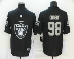 Nike Las Vegas Raiders #98 Maxx Crosby Black Team logo Authentic Stitched NFL jersey