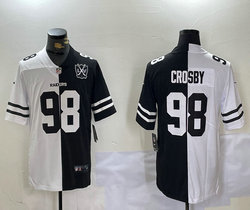 Nike Las Vegas Raiders #98 Maxx Crosby Black White 65th Anniversary Patch Authentic Stitched NFL Jersey