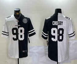 Nike Las Vegas Raiders #98 Maxx Crosby Black White team patch Authentic Stitched NFL Jersey