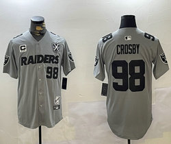 Nike Las Vegas Raiders #98 Maxx Crosby Gray 5(V) Joint Stitched baseball jersey