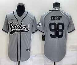 Nike Las Vegas Raiders #98 Maxx Crosby Gray Joint adults Authentic Stitched baseball jersey