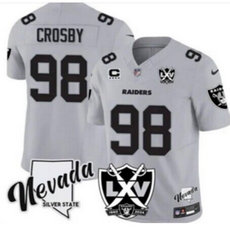 Nike Las Vegas Raiders #98 Maxx Crosby Gray Throwback F.U.S.E. NFL Jersey