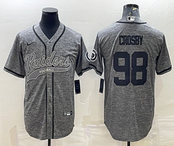 Nike Las Vegas Raiders #98 Maxx Crosby Hemp grey Joint Authentic Stitched baseball jersey