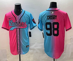 Nike Las Vegas Raiders #98 Maxx Crosby Pink and Blue Joint MLB Jersey