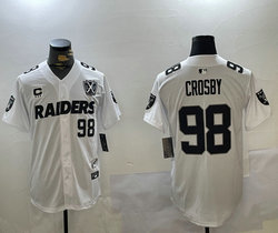 Nike Las Vegas Raiders #98 Maxx Crosby White 5(V) Joint Stitched baseball jersey
