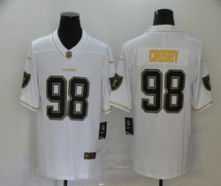 Nike Las Vegas Raiders #98 Maxx Crosby White Gold Authentic Stitched NFL jersey