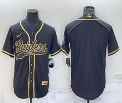 Nike Las Vegas Raiders Blank Black Gold Joint adults Authentic Stitched baseball jersey