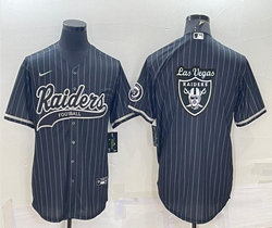Nike Las Vegas Raiders Blank Black Joint adults Big Logo Authentic Stitched baseball jersey