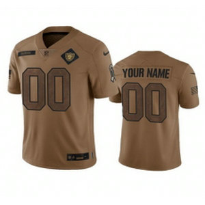Nike Las Vegas Raiders Custom 2023 Brown Salute To Service Authentic Stitched NFL Jersey