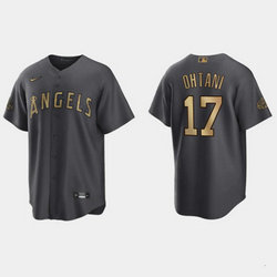 Nike Los Angeles Angels #17 Shohei Ohtani Charcoal 2022 All Star Authentic Stitched MLB Jersey