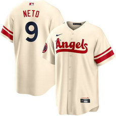 Nike Los Angeles Angels #9 Zach Neto Cream 2024 Authentic Stitched MLB Jersey