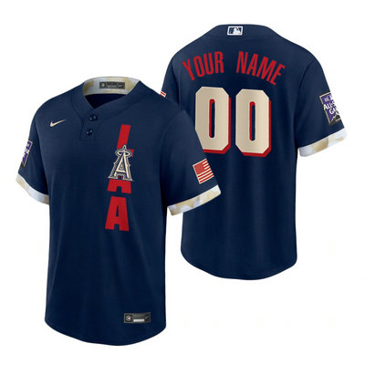 Nike Los Angeles Angels Custom Any Name 2021 All star Blue Game Authentic Stitched MLB Jersey