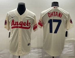 Nike Los Angeles Angels of Anaheim #17 Shohei Ohtani Cream City Game Authentic Stitched MLB Jersey