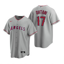 Nike Los Angeles Angels of Anaheim #17 Shohei Ohtani Gray Game Authentic stitched MLB jersey