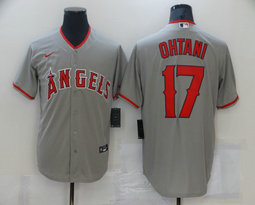 Nike Los Angeles Angels of Anaheim #17 Shohei Ohtani Gray Game Authentic stitched MLB jersey