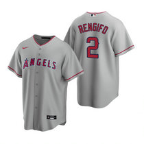 Nike Los Angeles Angels of Anaheim #2 Luis Rengifo Gray Game Authentic stitched MLB jersey