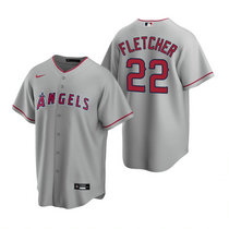 Nike Los Angeles Angels of Anaheim #22 David Fletcher Gray Game Authentic stitched MLB jersey