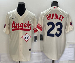 Nike Los Angeles Angels of Anaheim #23 Archie Bradley Cream 23 in front City Game Authentic stitched MLB jersey.jpg